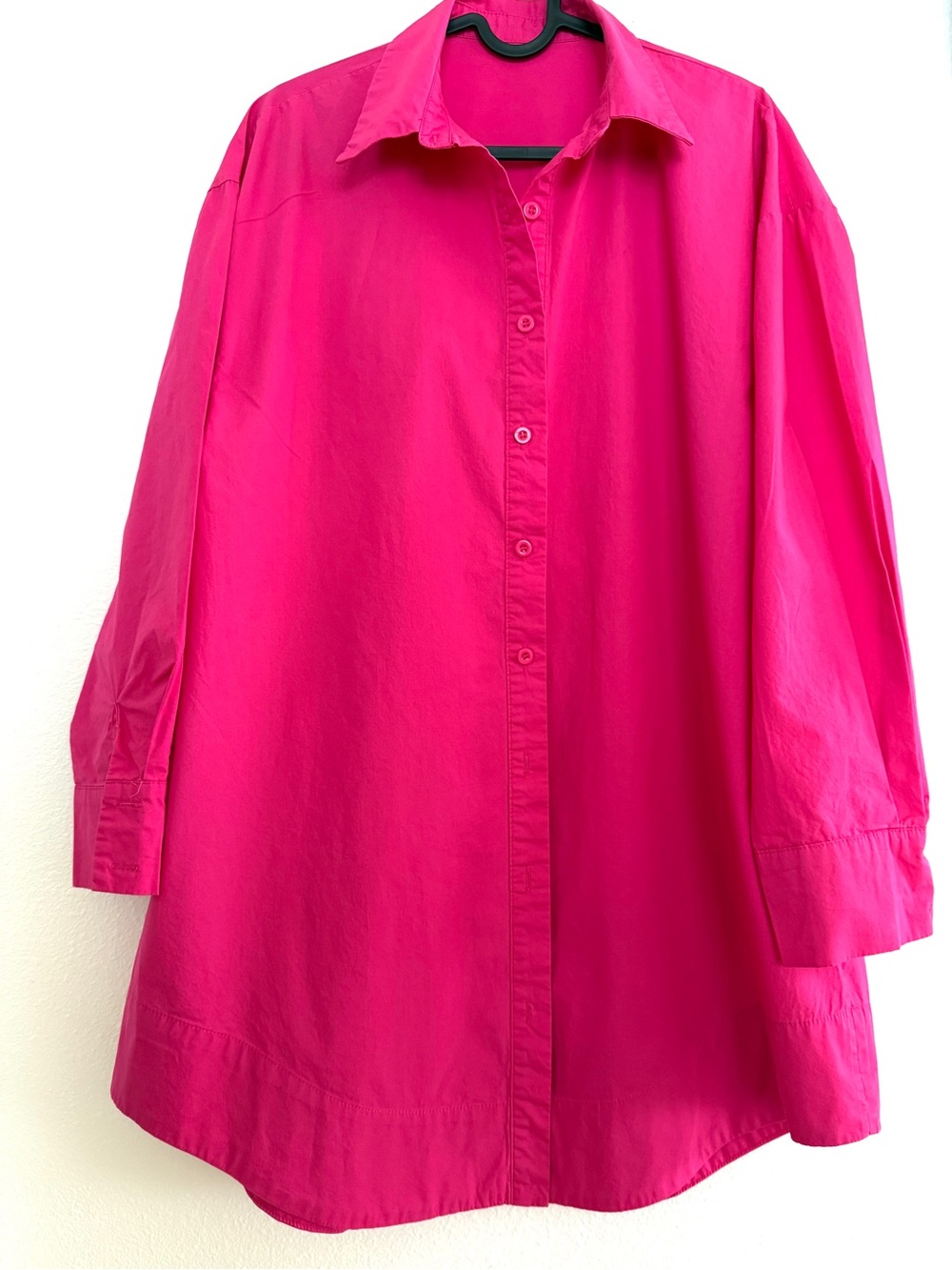 Women's Button-Front Camisole Shirt in Bright Pink
